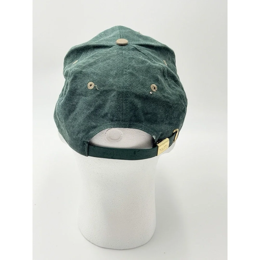 The Stockmens Bank Vintage Green Tan Hat Strapback Kati